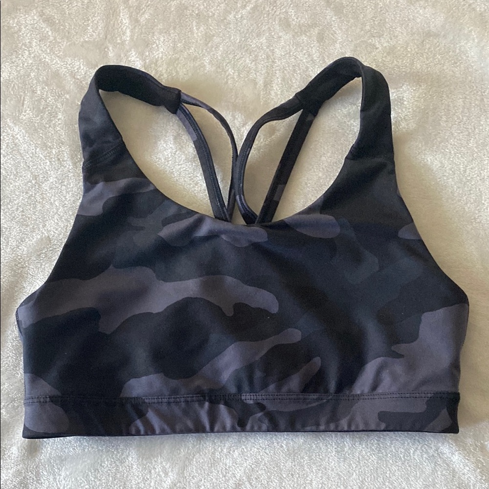 Old Navy Black and Gray Racerback Sports Bra Size M